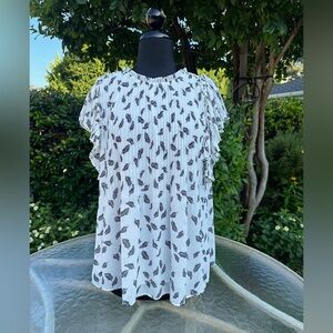 NWT Ann Taylor Pin-tucked Flutter Sleeve Top - size S